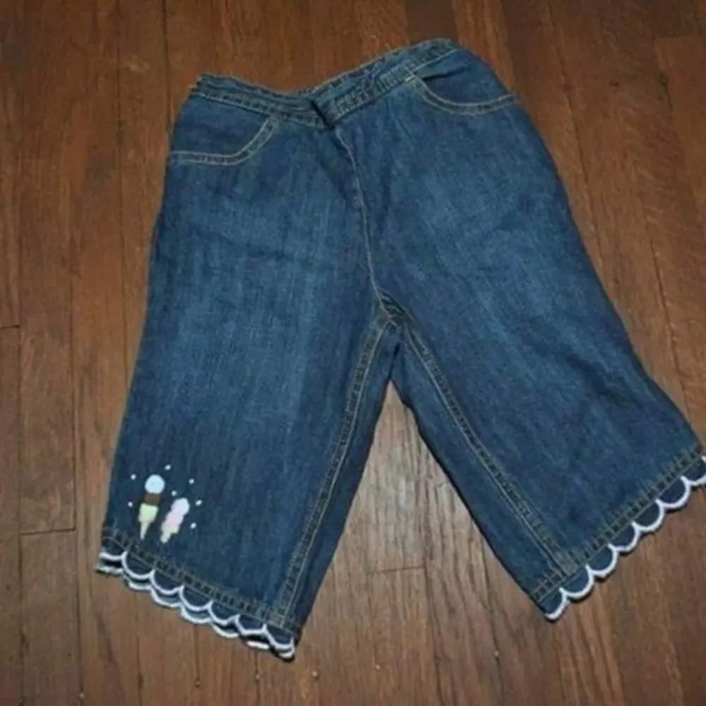 Gymboree Ice Cream Social Outlet Denim Scalloped Hem Capri Size 3T